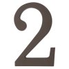 Čísla a písmená domové 0 - 9 / A - C, plast, farba: hnedá (Číslo 2, Farba hnedá, Výška 180 mm)