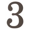 Čísla a písmená domové 0 - 9 / A - C, plast, farba: hnedá (Číslo 3, Farba hnedá, Výška 180 mm)