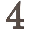 Čísla a písmená domové 0 - 9 / A - C, plast, farba: hnedá (Číslo 4, Farba hnedá, Výška 180 mm)