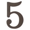 Čísla a písmená domové 0 - 9 / A - C, plast, farba: hnedá (Číslo 5, Farba hnedá, Výška 180 mm)