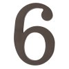 Čísla a písmená domové 0 - 9 / A - C, plast, farba: hnedá (Číslo 6, Farba hnedá, Výška 180 mm)