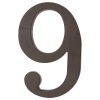 Čísla a písmená domové 0 - 9 / A - C, plast, farba: hnedá (Číslo 9, Farba hnedá, Výška 180 mm)