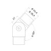 Spojka nastaviteľná s kĺbom na 42.4mm, brúsený povrch K320/ nerez AISI304