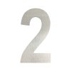 Nerezové číslo domové 0-9, výška 100mm, s obojstrannou páskou, brúsená nerez K320 (Číslo 2, Farba brúsená nerez, Výška 100 mm)