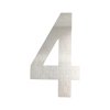 Nerezové číslo domové 0-9, výška 100mm, s obojstrannou páskou, brúsená nerez K320 (Číslo 4, Farba brúsená nerez, Výška 100 mm)
