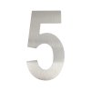 Nerezové číslo domové 0-9, výška 100mm, s obojstrannou páskou, brúsená nerez K320 (Číslo 5, Farba brúsená nerez, Výška 100 mm)