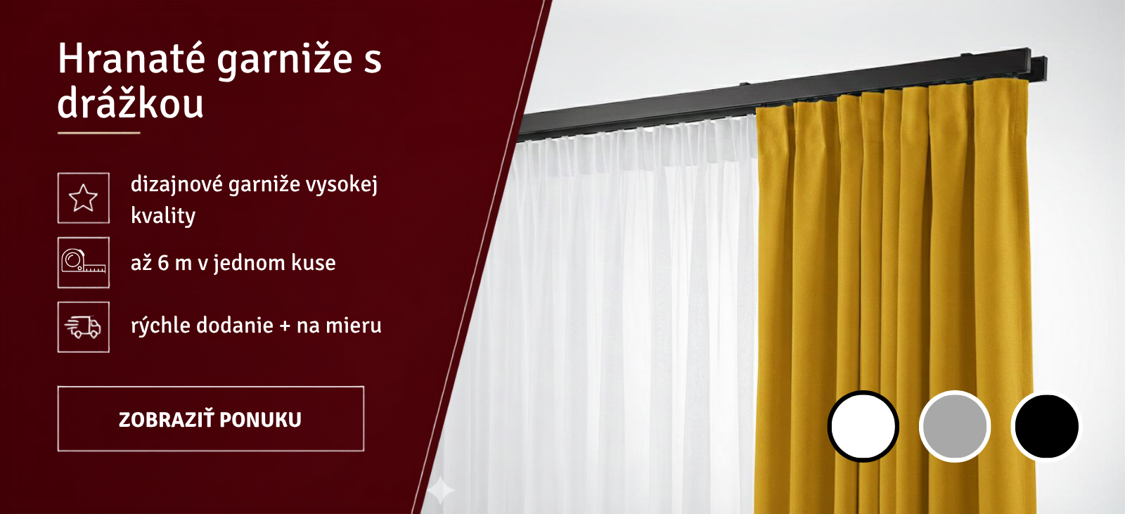 Hranaté garniže s drážkou