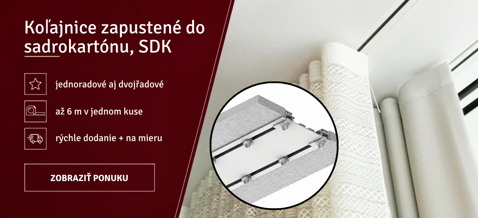 koľajnice do sadrokartónu