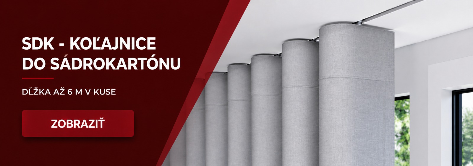 Záclonové koľajnice do sadrokartónu