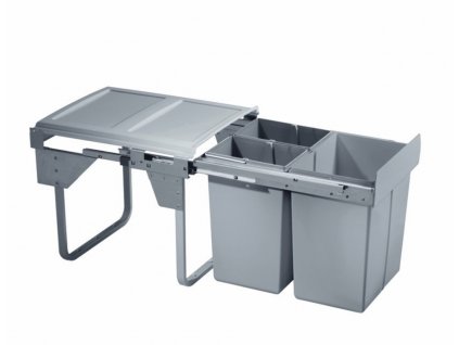 Výsuvný odpadkový 3-kôš Komfort 2x10l+1x20L, K45-šedý plast