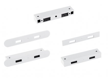 Nabíjačka Strong 2xUSB  biela, čierna, strieborná
