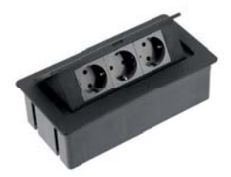 Elektrická zásuvka GTV SOFT výklopná 3x  3 x 230V, biela, čierna, šedá Farba: Čierna matná