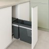 Výsuvný odpadkový 2-kôš s úchytmi dvierok 20L+10L, K30-antracit