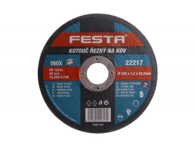 Kotouč řezný FE 125x1,2x22mm  FESTA  (odběr bal.5ks)