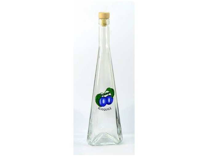 Láhev sklo  500ml JEHLAN se zátkou ŠVESTKA