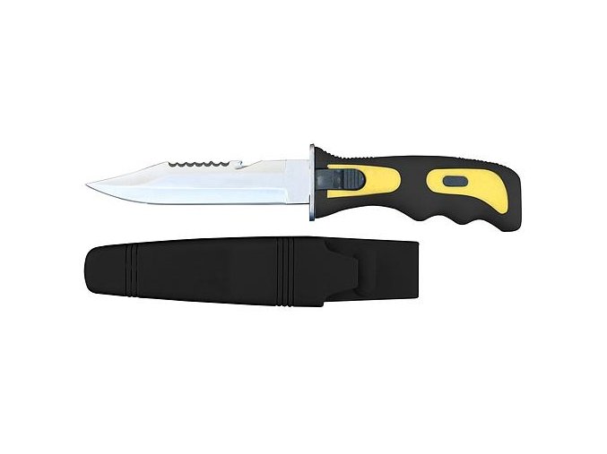 Nůž rybářský nerez/plast 25cm + pouzdro  FK002