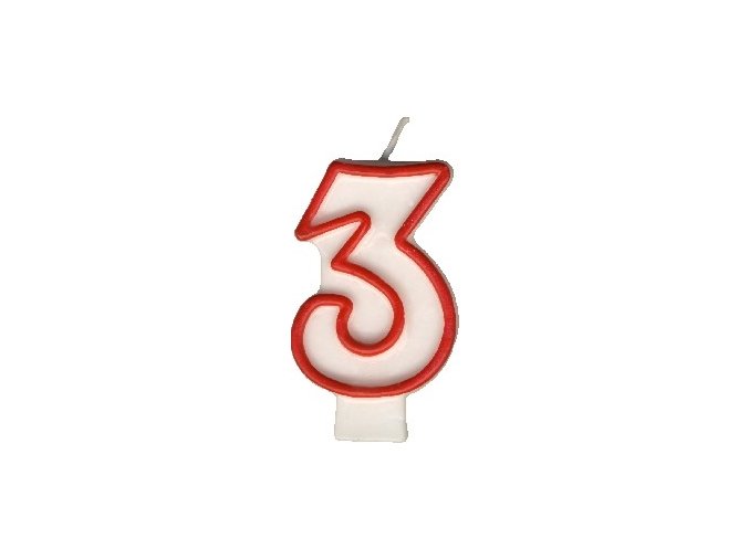Svíčka dortová číslice ´´3´´ 7,5cm