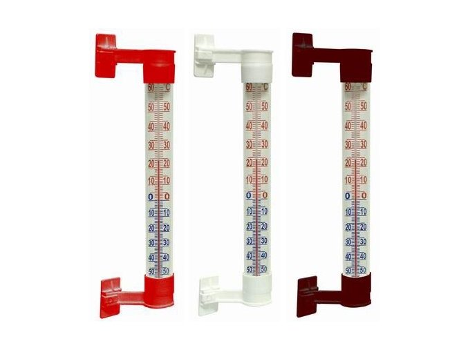Teploměr okenní plast/sklo 25x3cm  MEDIUM CZ