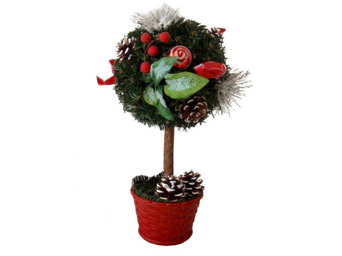 Vánoční stromek ozdobený umělý kulatý 30cm