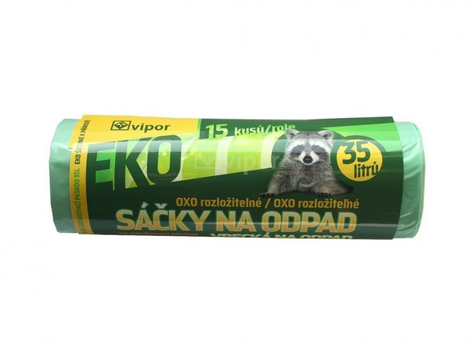 Pytle na odpad 35L/15ks, 50x60cm, 25µm zatahovací OXO EKO zelený