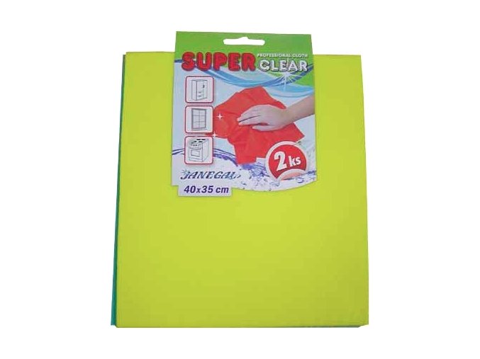 Utěrka houbová 2ks 40x35cm  SUPERCLEAR