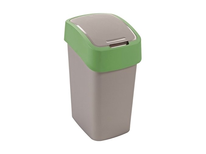 Koš odpadkový výklopný  9L  FLIPBIN stříbrná/zelená