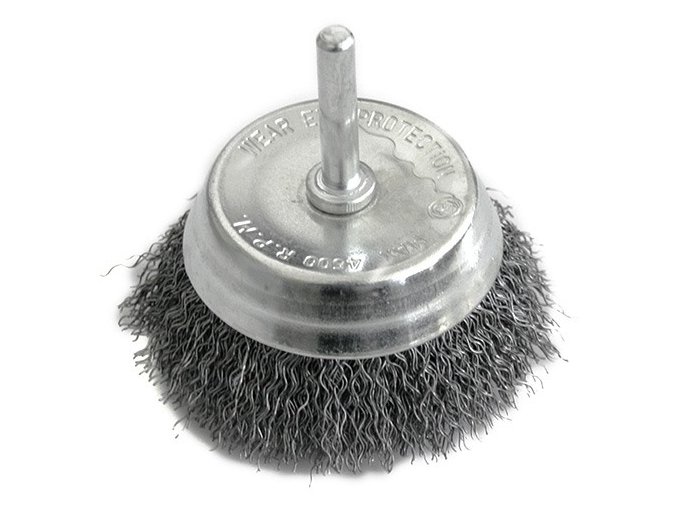 Kartáč rotační hrnkový vlnitý ¤ 75/0,3mm trn  STREND PRO