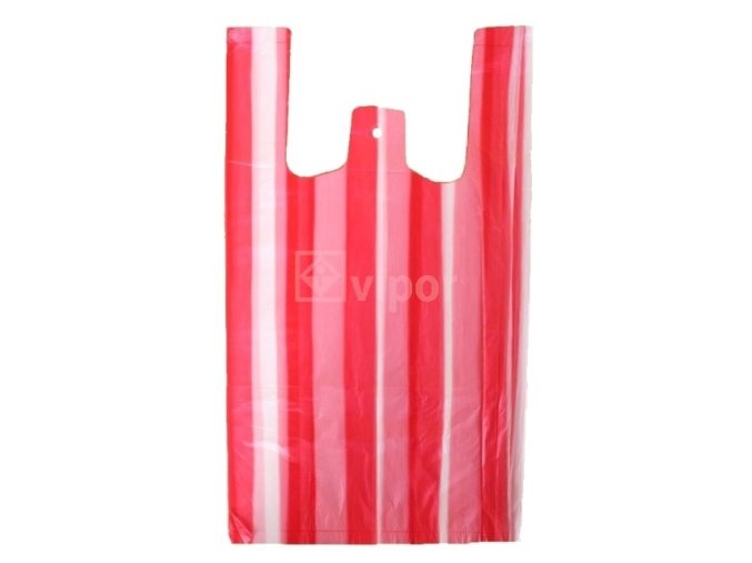 Taška mikroten 4kg/100ks bílo-červené pruhy
