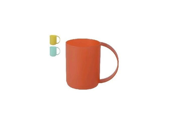 Hrnek plast 400ml velké ucho, mix barev