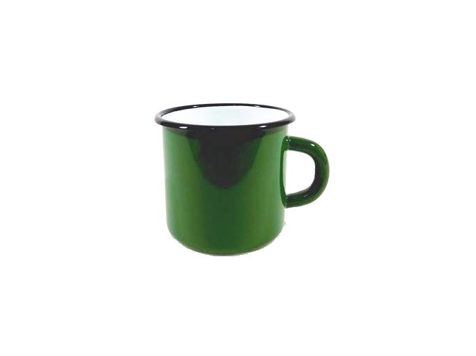 Hrnek smalt 370ml ¤8cm hladký  CZ zelená