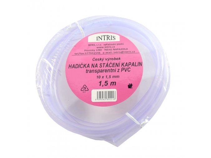 Hadička na stáčení kapalin 1,5m PVC + klip  CZ