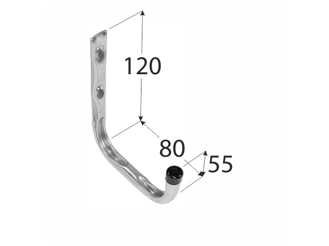Hák závěsný jednoduchý  80mm  HPU VELANO