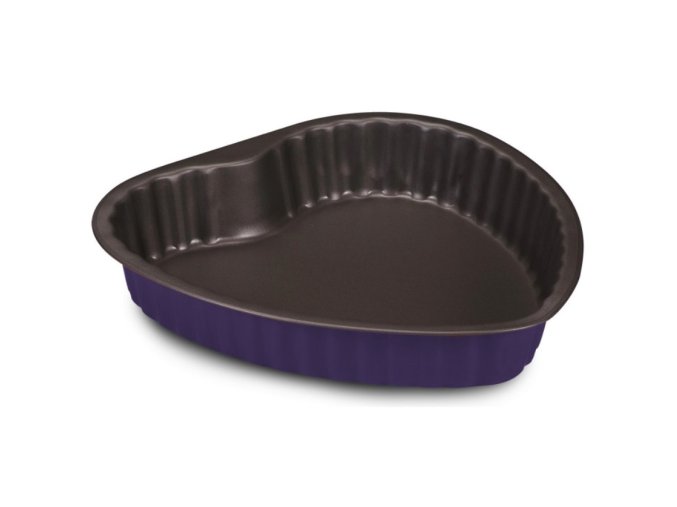 Forma dortová 25cm nepřilnavá  SRDCE BONTON fialová