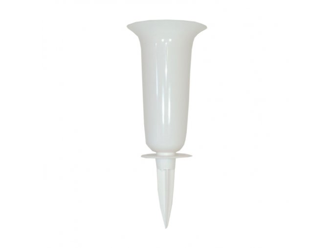 Váza hřbitovní PH zapichovací 35cm bílá