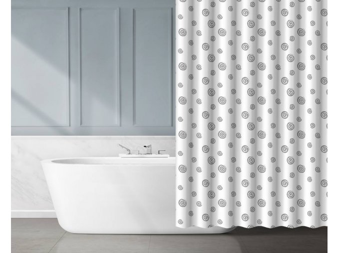 Závěs koupelnový 180x180cm dekor, PEVA dekor šedá