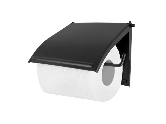 Držák WC papíru KLAPKA černý samolepící  AWD1780