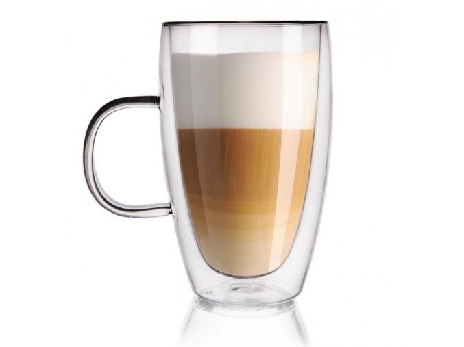 Hrnek sklo 430ml dvoustěnný ucho ORION