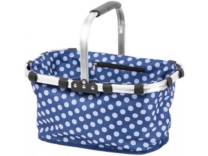 Košík nákupní skládací ALU/textil 5kg  FLORA modrá