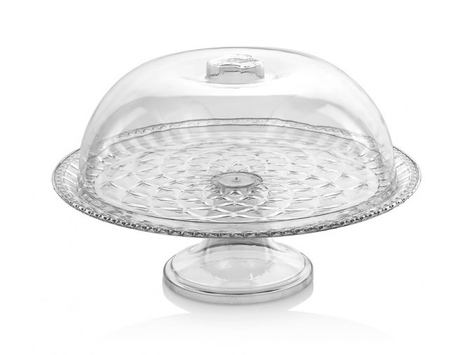 Podnos servírovací plast na nožce s poklopem ¤34cm  PATERA