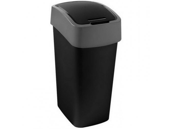 Koš odpadkový výklopný 45L  FLIPBIN černá/stříbrná