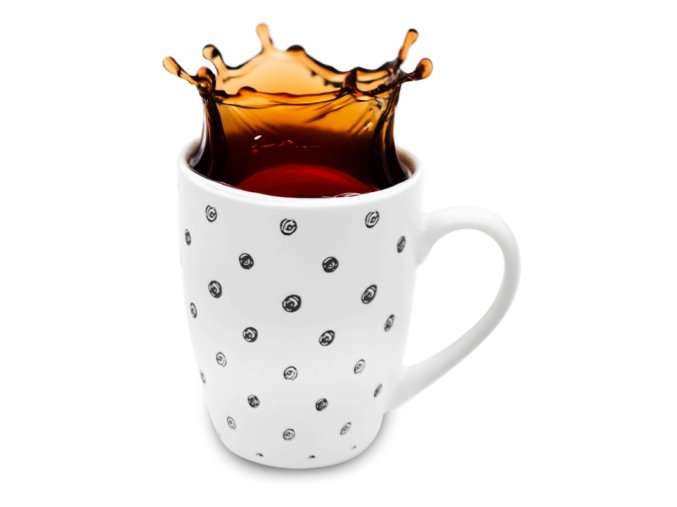 Hrnek porcelán 350ml  TEČKY