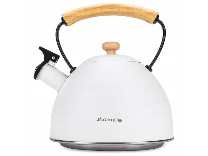 Konvice čajník nerez/lak 2,5L  KAMILLE indukce, bílá