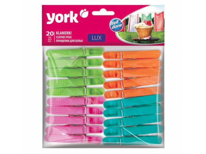 Kolíčky na prádlo 20ks plast  YORK LUX