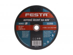 Kotouč řezný FE 230x1,6x22mm  FESTA (odběr bal.5ks)