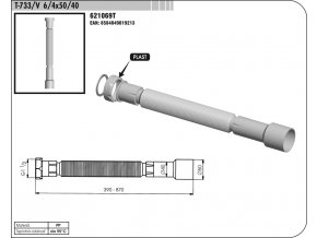 Sifon FLEXI T 733 6/4 x 50/40mm s maticí  SAM
