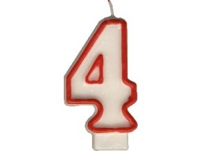 Svíčka dortová číslice ´´4´´ 7,5cm