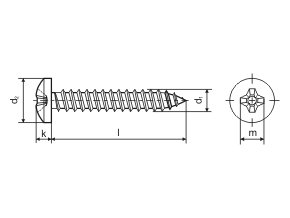 Šroub 4,8x 25mm  Zn PH DIN 7981-C 100ks (odběr bal.500ks)