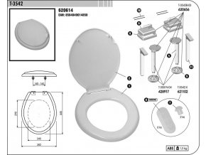 WC deska T-3542 antibakterial bílá