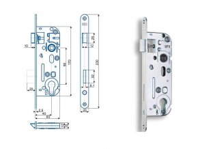 Zámek zadlabací F 02-04 PL 60/90  HOBES