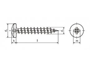 Šroub 5,0x20mm ZB PZ  VH samořezný 100ks